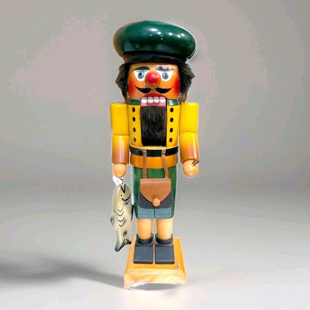 Steinbach German‎ Wooden Nutcracker "Fisherman"  15.5 inch Original Tag Vintage